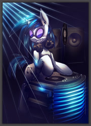 Size: 2157x3000 | Tagged: safe, artist:alumx, dj pon-3, vinyl scratch, pony, unicorn, headphones, solo, turntable