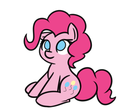 Size: 780x712 | Tagged: safe, artist:neuro, pinkie pie, earth pony, pony, chibi, cute, diapinkes, female, looking up, mare, no catchlights, no pupils, ponk, simple background, sitting, smiling, solo, transparent background