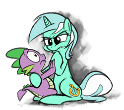 Size: 1124x998 | Tagged: safe, artist:epulson, lyra heartstrings, spike, dragon, cropped, female, male, shipping, spyra, straight