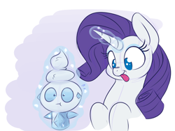 Size: 1200x900 | Tagged: safe, artist:heir-of-rick, rarity, pony, unicorn, abstract background, cute, female, mare, pokémon, raribetes, this will not end well, tongue out, vanillite