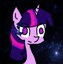 Size: 791x793 | Tagged: safe, artist:applecreeper1234, derpibooru import, twilight sparkle, pony, unicorn, female, mare, multicolored mane, purple coat, solo