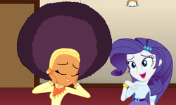 Size: 5000x3000 | Tagged: safe, artist:ktd1993, rarity, saffron masala, equestria girls, afro, female, lesbian, raffron, shipping