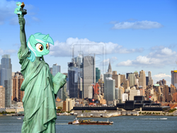 Size: 1024x768 | Tagged: safe, artist:smoq020340, edit, lyra heartstrings, 1880s, 19th century, gilded age, new york, north america, photo, statue of liberty, united states of america