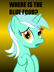 Size: 625x833 | Tagged: safe, lyra heartstrings, pony, unicorn, conspiracy lyra, exploitable meme, female, george carlin, green coat, horn, looking at you, mare, meme, open mouth, simple background, solo, text, two toned mane, youtube link