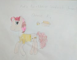 Size: 1898x1475 | Tagged: safe, cheese sandwich, pinkie pie, earth pony, pony, cheesepie, clothes, female, fusion, male, shipping, solo, straight, traditional art