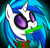 Size: 350x337 | Tagged: safe, artist:saber-panda, dj pon-3, vinyl scratch, pony, unicorn, christmas, clothes, glowstick, scarf, solo