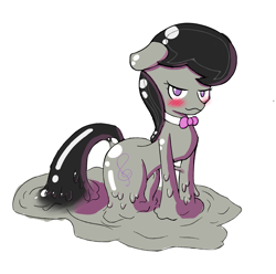 Size: 1280x1270 | Tagged: safe, artist:theskitzogamer, octavia melody, earth pony, goo pony, original species, pony, blushing, looking at you, meltavia, melting, solo, transformation