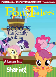 Size: 569x787 | Tagged: artist needed, safe, edit, pinkie pie, scootaloo, pony, series:pony tales, gilbert and sullivan, parody, veggietales