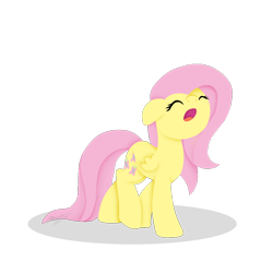 Size: 1000x1000 | Tagged: safe, artist:libbythekautz, fluttershy, pegasus, pony, eyes closed, female, mare, open mouth, simple background, solo, transparent background, yawn