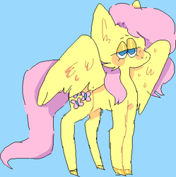 Size: 401x403 | Tagged: safe, artist:seabunniez, fluttershy, pegasus, pony, simple background, solo