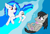 Size: 882x598 | Tagged: safe, artist:fifthcru5ader, dj pon-3, octavia melody, vinyl scratch, earth pony, pony, underwater