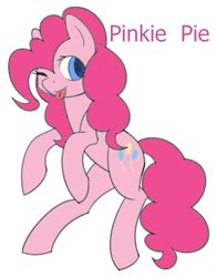 Size: 757x970 | Tagged: safe, artist:animegamergirl1, pinkie pie, earth pony, pony, one eye closed, simple background, solo, tongue out, white background, wink