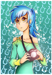 Size: 2110x3000 | Tagged: safe, artist:annie-aya, artist:vocalmaker, lyra heartstrings, human, camera, humanized, solo