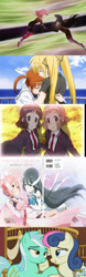 Size: 800x2568 | Tagged: safe, screencap, bon bon, lyra heartstrings, sweetie drops, slice of life (episode), fate testarossa, hibiki tachibana, homura akemi, just friends, madoka kaname, magical girl lyrical nanoha, miku kohinata, mimori tougou, puella magi madoka magica, senki zessho symphogear, senki zesshou symphogear, symphogear, takamachi nanoha, yukiyuna ha yuusha de aru, yuuna yuki