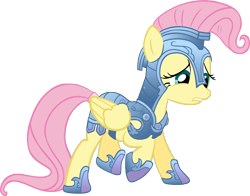 Size: 5220x4102 | Tagged: safe, artist:gatitonyaa, fluttershy, pegasus, pony, the crystal empire, absurd resolution, armor, fantasy class, female, helmet, jousting, knight, mare, simple background, solo, transparent background, vector, vector trace, warrior