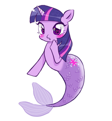 Size: 714x770 | Tagged: safe, artist:sea contact, derpibooru import, twilight sparkle, mermaid, merpony, blushing, pixiv, solo, wingding eyes