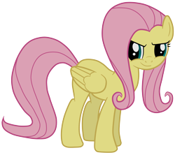 Size: 5000x4448 | Tagged: safe, artist:jennieoo, fluttershy, pegasus, pony, absurd resolution, evil grin, female, mare, simple background, smiling, smirk, solo, transparent background, vector