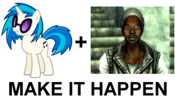 Size: 1044x590 | Tagged: safe, dj pon-3, vinyl scratch, pony, unicorn, crossover, exploitable meme, fallout, fallout 3, make it happen, meme, three dog