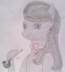 Size: 1728x1898 | Tagged: safe, artist:raakshii, octavia melody, earth pony, pony, black mane, female, gray coat, mare, solo, traditional art