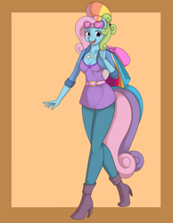 Size: 4800x6200 | Tagged: safe, artist:hivelordlusa, artist:kloudmutt, edit, rainbow dash (g3), anthro, g3, absurd resolution, clothes, dress, ponyrumi, rainbow dash always dresses in style, solo, sunglasses