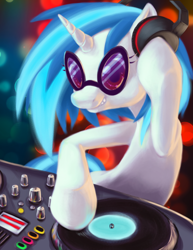 Size: 1024x1325 | Tagged: safe, artist:bloominglove, dj pon-3, vinyl scratch, pony, unicorn, female, horn, mare, solo