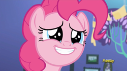 Size: 914x512 | Tagged: safe, screencap, pinkie pie, pony, rock solid friendship, discovery family logo, solo, starlight's room