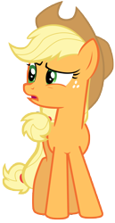 Size: 7000x13600 | Tagged: safe, artist:tardifice, applejack, earth pony, pony, no second prances, absurd resolution, cowboy hat, freckles, hat, open mouth, photoshop, simple background, solo, stetson, transparent background, vector, worried