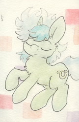 Size: 686x1064 | Tagged: safe, artist:slightlyshade, lyra heartstrings, pony, unicorn, female, horn, mare, solo, traditional art