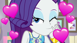 Size: 1920x1080 | Tagged: safe, screencap, rarity, better together, do it for the ponygram!, equestria girls, filter, heart