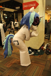 Size: 1280x1920 | Tagged: safe, dj pon-3, vinyl scratch, human, cosplay, fursuit, irl, irl human, photo