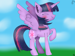 Size: 1024x768 | Tagged: safe, artist:rainbowdash666666666, derpibooru import, twilight sparkle, twilight sparkle (alicorn), alicorn, pony, female, mare, raised hoof, solo