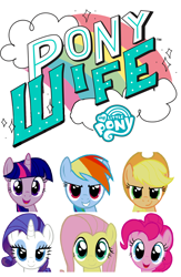 Size: 1280x1968 | Tagged: safe, artist:blackgryph0n, derpibooru import, edit, applejack, fluttershy, pinkie pie, rainbow dash, rarity, twilight sparkle, earth pony, pegasus, pony, unicorn, my little pony: pony life, logo, mane six