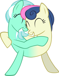 Size: 2733x3490 | Tagged: safe, artist:credechica4, bon bon, lyra heartstrings, sweetie drops, do princesses dream of magic sheep, adorabon, conjoined, cute, female, fusion, hug, lesbian, lyrabetes, lyrabon, lyrabon (fusion), pushmi-pullyu, shipping, simple background, transparent background, we have become one