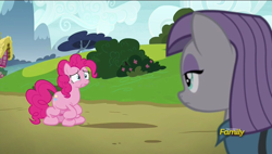 Size: 1920x1088 | Tagged: safe, screencap, pinkie pie, pony, rock solid friendship, deflation, discovery family logo