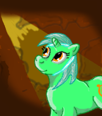 Size: 210x240 | Tagged: safe, artist:raricane, lyra heartstrings, pony, unicorn, female, green coat, horn, mare, solo, two toned mane