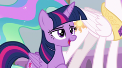 Size: 1280x720 | Tagged: safe, screencap, princess celestia, twilight sparkle, twilight sparkle (alicorn), alicorn, pony, school raze