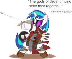 Size: 3543x2894 | Tagged: dead source, safe, artist:jittery-the-dragon, dj pon-3, vinyl scratch, pony, unicorn, bipedal, crossbow, inquisitor, pathfinder, solo