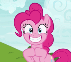 Size: 593x516 | Tagged: safe, screencap, pinkie pie, earth pony, pony, rock solid friendship, animated, clapping, gif, loop, solo
