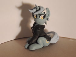 Size: 640x480 | Tagged: safe, artist:tinbluebox, lyra heartstrings, fanfic:background pony, clothes, hoodie, sculpture, solo