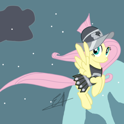 Size: 708x708 | Tagged: safe, artist:xxninjaunicornxx, fluttershy, private pansy, pegasus, pony, armor, armor skirt, clothes, costume, helmet, paint.net, skirt