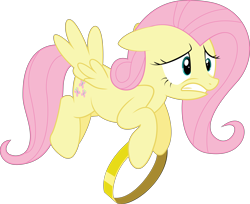 Size: 9604x7849 | Tagged: safe, artist:hawk9mm, artist:photomix3r, edit, fluttershy, pegasus, pony, daring don't, absurd resolution, female, hoof hold, mare, ring, rings of scorchero, simple background, solo, transparent background, vector, vector edit, vector trace