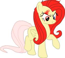 Size: 900x809 | Tagged: safe, artist:midnightstar432, edit, fluttershy, pegasus, pony, fluttershout, simple background, solo, transparent background, vector, vector edit