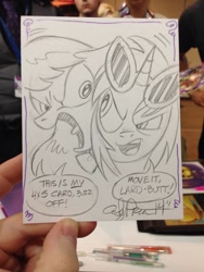 Size: 852x1136 | Tagged: safe, artist:andypriceart, dj pon-3, octavia melody, vinyl scratch, earth pony, pony, traditional art