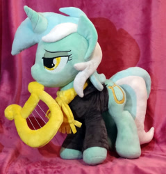 Size: 957x1000 | Tagged: safe, artist:appledew, lyra heartstrings, fanfic:background pony, clothes, hoodie, irl, lyre, photo, plushie, scarf, solo