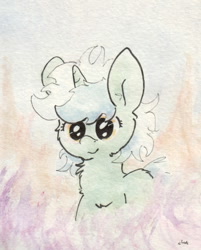 Size: 681x849 | Tagged: safe, artist:slightlyshade, lyra heartstrings, pony, unicorn, female, horn, mare, solo, traditional art