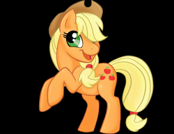 Size: 1000x772 | Tagged: safe, artist:sciggles, applejack, earth pony, pony, applejack's hat, blonde, blonde mane, blonde tail, female, green eyes, mare, orange coat, solo