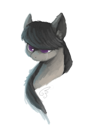 Size: 541x671 | Tagged: safe, artist:maneribbons, octavia melody, earth pony, pony, black mane, crying, female, gray coat, mare, solo