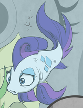 Size: 162x210 | Tagged: safe, artist:skitter, idw, rarity, fish, spoiler:comic, spoiler:comic78, female, fishified, goldfish, rarifish, solo, species swap