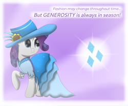 Size: 3000x2500 | Tagged: safe, artist:thevintagepone, rarity, pony, unicorn, element of generosity, flower in hat, hat, rarity's cutie mark, solo