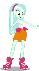 Size: 3000x5451 | Tagged: safe, artist:irisiter, lyra heartstrings, equestria girls, life is a runway, alternate hairstyle, clothes, dress, high heels, open mouth, simple background, smiling, solo, transparent background, vector